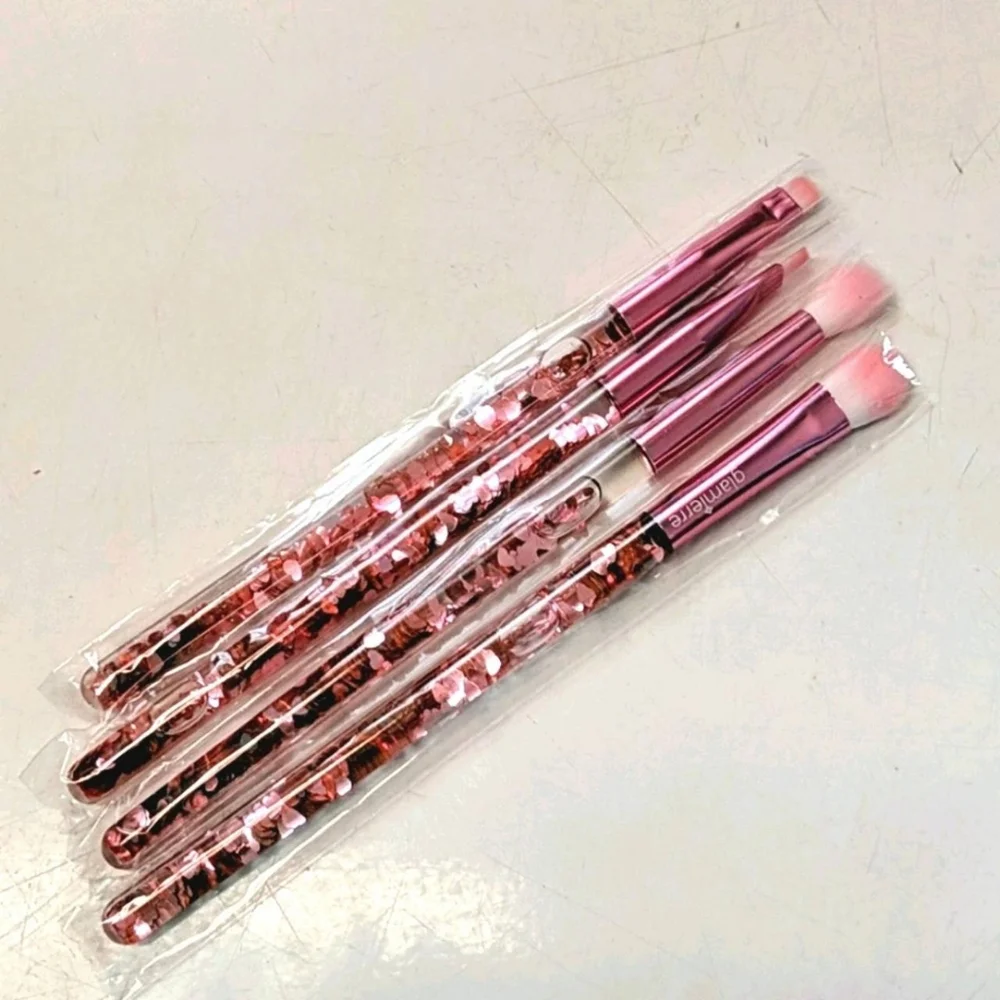 glamierre - Pink Glittery Eye Makeup Brush Set (4)